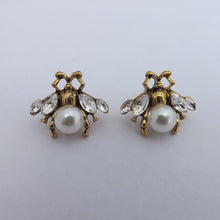 Load image into Gallery viewer, Bee Stud Earrings, Gold Tone
