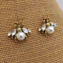 Load image into Gallery viewer, Bee Stud Earrings, Gold Tone
