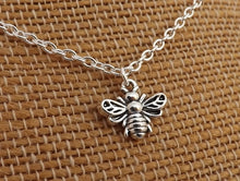 Load image into Gallery viewer, Bee Silver Tone Pendant Necklace
