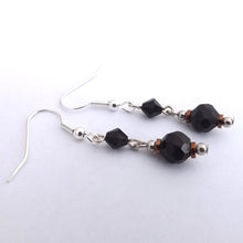 Load image into Gallery viewer, Black &amp; Bronze Handmade Chain Link Bead Earrings
