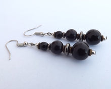 Load image into Gallery viewer, Black, Bronze &amp; Grey Handmade Bead Earrings (Made in NZ)
