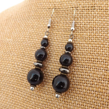 Load image into Gallery viewer, Black, Bronze &amp; Grey Handmade Bead Earrings (Made in NZ)
