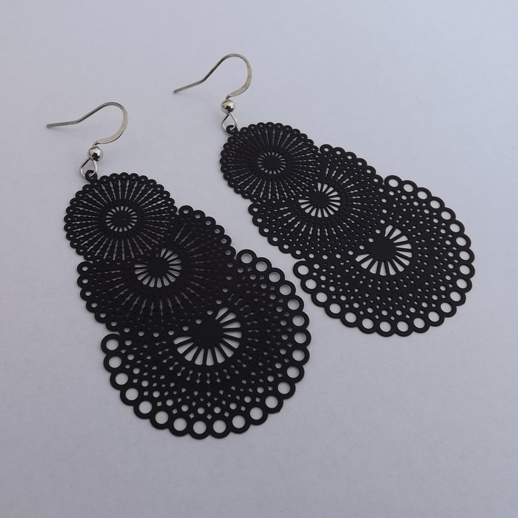 Filigree Drop Earrings (12 colour options)