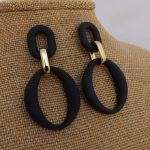 Load image into Gallery viewer, Colour &amp; Gold Tone Large Acrylic Earrings (Multiple colour options)
