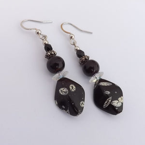 Black & White Handmade Bead Earrings