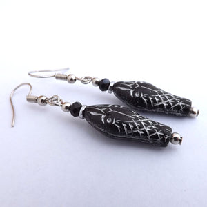 Black & White Stone Bead Earrings