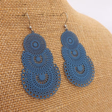 Load image into Gallery viewer, Filigree Drop Earrings (five colour options)
