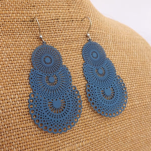 Filigree Drop Earrings (five colour options)