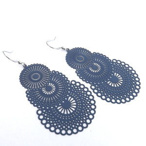 Filigree Drop Earrings (five colour options)