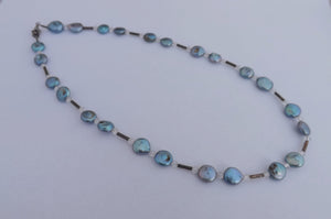 Blue Freshwater Pearl Bead Necklace