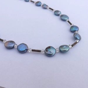 Blue Freshwater Pearl Bead Necklace