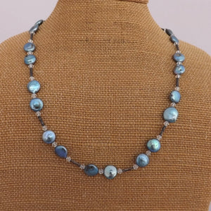 Blue Freshwater Pearl Bead Necklace