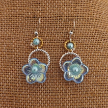 Load image into Gallery viewer, Blue Handmade Floral Bead Earrings
