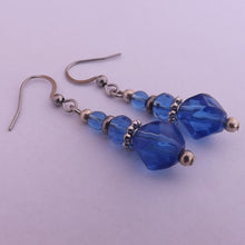 Load image into Gallery viewer, Blue Handmade Glass Bead Earrings
