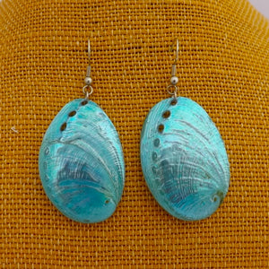 Blue Shell Dangle Earrings