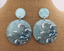 Load image into Gallery viewer, Blue Waves Acrylic Drop Earrings
