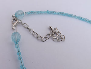 Blue Bead & Silver Tone Tree Handmade Necklace