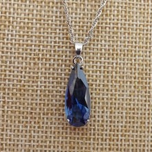 Load image into Gallery viewer, Blue Faceted Teardrop Pendant Necklace
