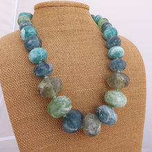 Load image into Gallery viewer, Blue, Green &amp; Grey Chunky Acrylic Bead Necklace
