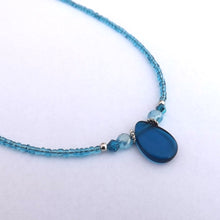 Load image into Gallery viewer, Blue Handmade Bead Necklace (Made in NZ)
