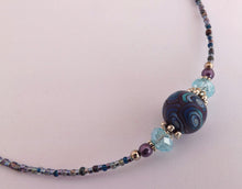 Load image into Gallery viewer, Blue &amp; Purple Mixed Kathryn Design Bead Necklace
