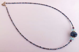 Blue & Purple Mixed Kathryn Design Bead Necklace