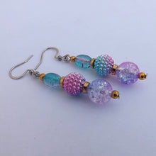 Load image into Gallery viewer, Blue &amp; Purple Ombre Handmade Bead Earrings
