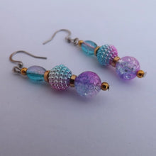 Load image into Gallery viewer, Blue &amp; Purple Ombre Handmade Bead Earrings
