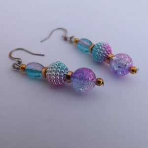 Blue & Purple Ombre Handmade Bead Earrings