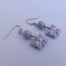 Load image into Gallery viewer, Blue &amp; Silver Handmade Bead Drop Earrings
