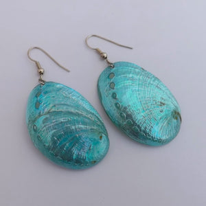 Blue Shell Dangle Earrings