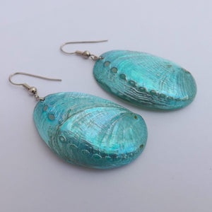 Blue Shell Dangle Earrings
