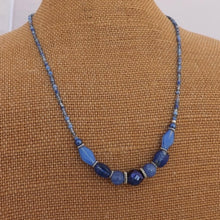 Load image into Gallery viewer, Blue &amp; Silver Handmade Bead Necklace
