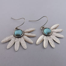 Load image into Gallery viewer, Silver Tone Floral Earrings (4x colour options)
