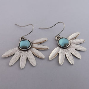 Silver Tone Floral Earrings (4x colour options)