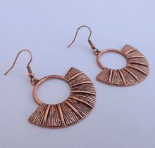 Load image into Gallery viewer, Bright Rose Gold Tone Drop Earrings
