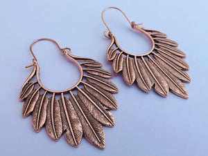 Feather Hoop Style Earrings (3 colour options)