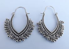 Load image into Gallery viewer, Beaded Hoop Drop Earrings (two colour options)
