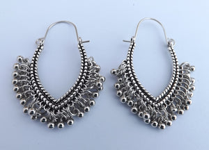 Beaded Hoop Drop Earrings (two colour options)