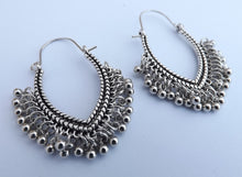 Load image into Gallery viewer, Beaded Hoop Drop Earrings (two colour options)
