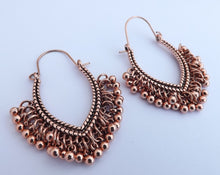 Load image into Gallery viewer, Beaded Hoop Drop Earrings (two colour options)
