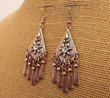 Load image into Gallery viewer, Bright Rose Gold Copper Tone Chandelier Drop Earrings
