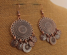 Load image into Gallery viewer, Bright Rose Gold Tone Chandalier Drop Earrings
