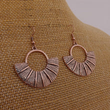 Load image into Gallery viewer, Bright Rose Gold Tone Drop Earrings
