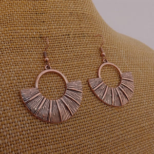 Bright Rose Gold Tone Drop Earrings