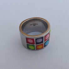 Load image into Gallery viewer, Brightly Coloured Stainless Steel Ring (size 9)
