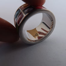 Load image into Gallery viewer, Brightly Coloured Stainless Steel Ring (size 9)
