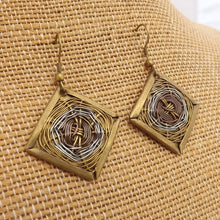 Load image into Gallery viewer, Bronze, Silver &amp; Copper Tone Vintage Braided Metal Earrings
