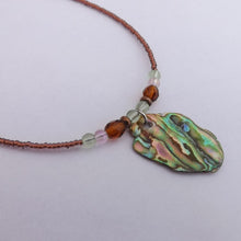 Load image into Gallery viewer, Brown, Green, Paua &amp; Bead Handmade Necklace
