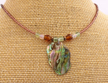 Load image into Gallery viewer, Brown, Green, Paua &amp; Bead Handmade Necklace
